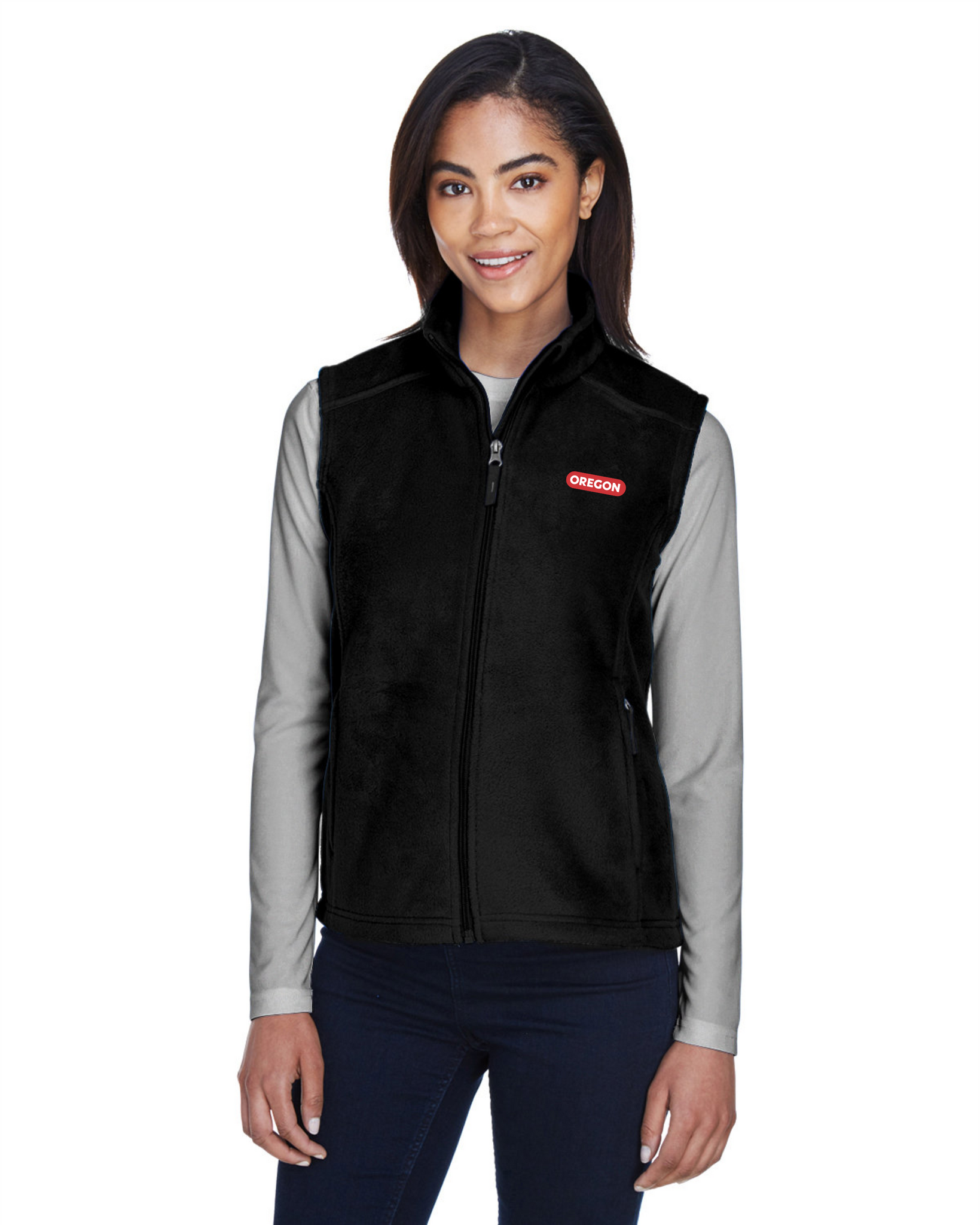Women's zip-front Arctic fleece vest jacket